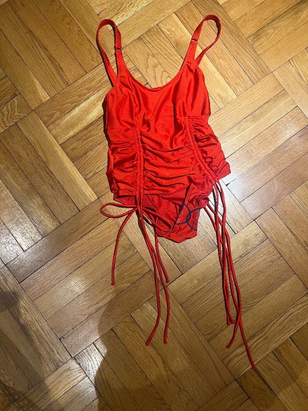 Wolf & Whistle Women's Fringed One Piece Swimsuit Size 6 D/DD-E Red Ruched